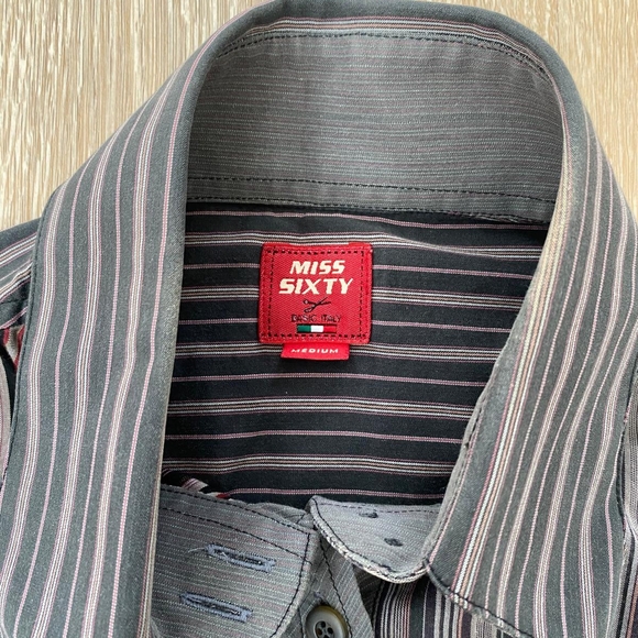 Miss Sixty Multicolor Striped Button Down Shirt - Picture 5 of 8